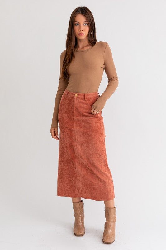 Long Corduroy Maxi Skirt - RARA Boutique 