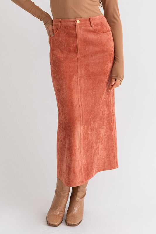 Long Corduroy Maxi Skirt - RARA Boutique 