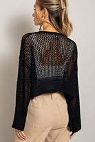 Wide Sleeve Eyelet Knit Cardigan - eesome - Rara Boutique 