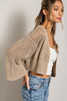 Wide Sleeve Eyelet Knit Cardigan - eesome - Rara Boutique 