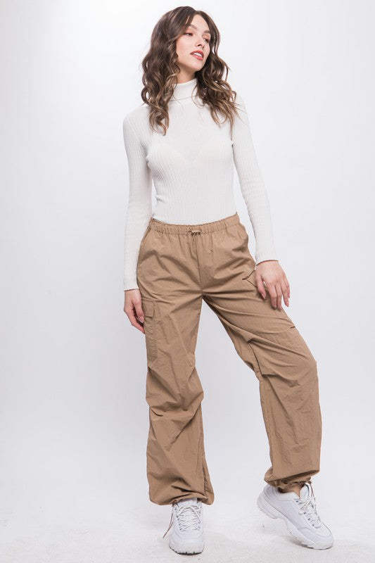 Loose Fit Parachute Cargo Pants - RARA Boutique 