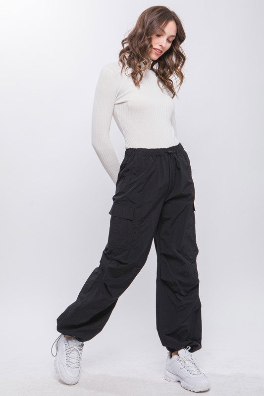 Loose Fit Parachute Cargo Pants - RARA Boutique 