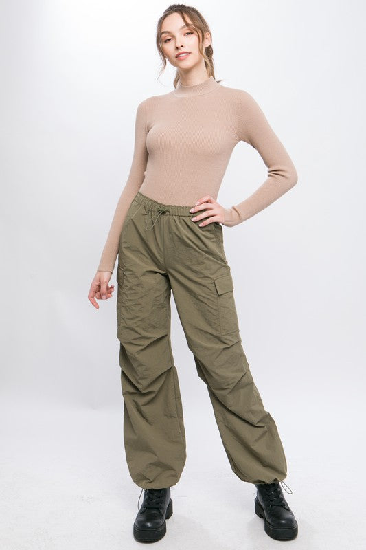 Loose Fit Parachute Cargo Pants - RARA Boutique 