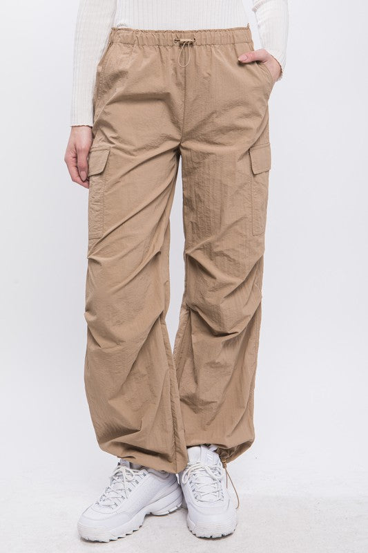 Loose Fit Parachute Cargo Pants - RARA Boutique 