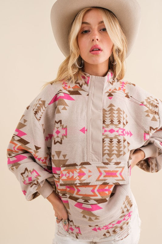 Aztec Western Pullover - RARA Boutique 