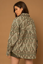 3D Pocket Aztec Print Shacket - RARA Boutique 