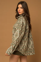 3D Pocket Aztec Print Shacket - RARA Boutique 