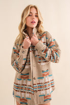 Aztec Shirt Jacket - RARA Boutique 