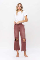 90's Vintage High Rise Crop Flare Jeans - RARA Boutique 