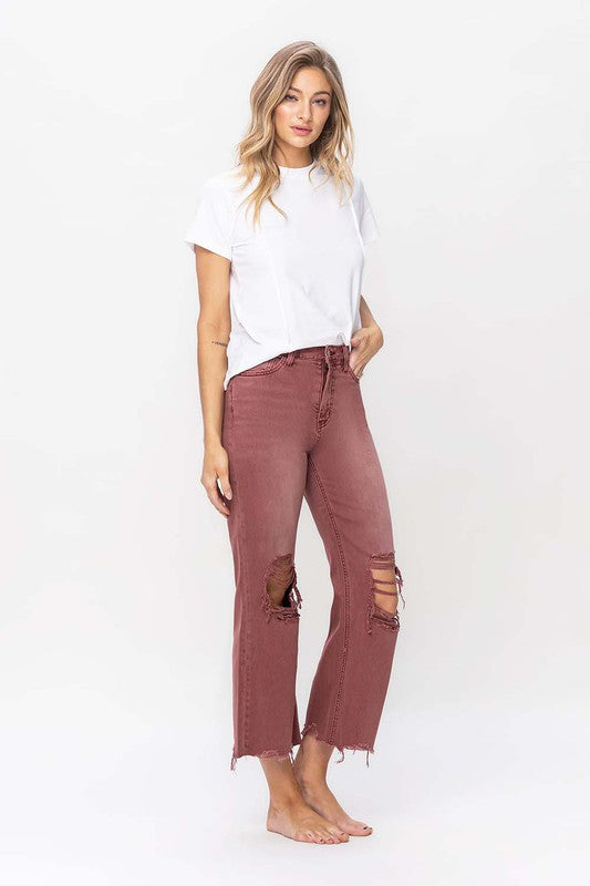 90's Vintage High Rise Crop Flare Jeans - RARA Boutique 