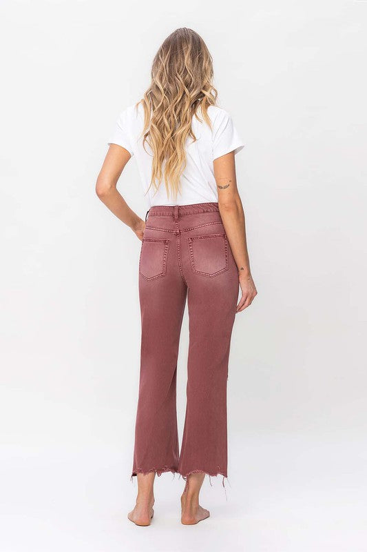 90's Vintage High Rise Crop Flare Jeans - RARA Boutique 