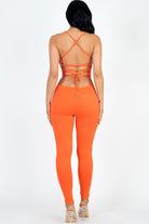 Criss-Cross Open Back Bodysuit Jumpsuit - RARA Boutique 