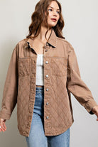 Quilted Button Down Jacket - RARA Boutique 