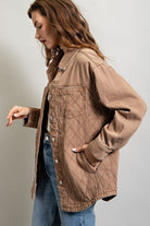 Quilted Button Down Jacket - RARA Boutique 