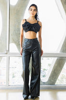 Vegan Leather Wide Leg Pants - RARA Boutique 