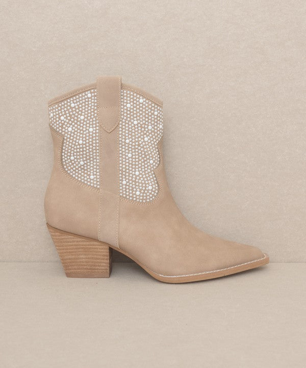 Pearl Studded Western Boots - OASIS SOCIETY - RARA Boutique 