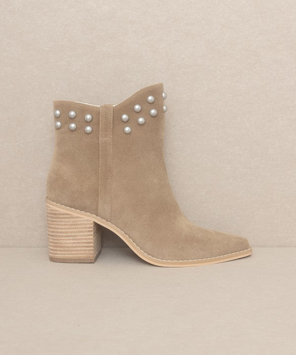 Pearl Studded Collar Booties - OASIS SOCIETY - RARA Boutique 