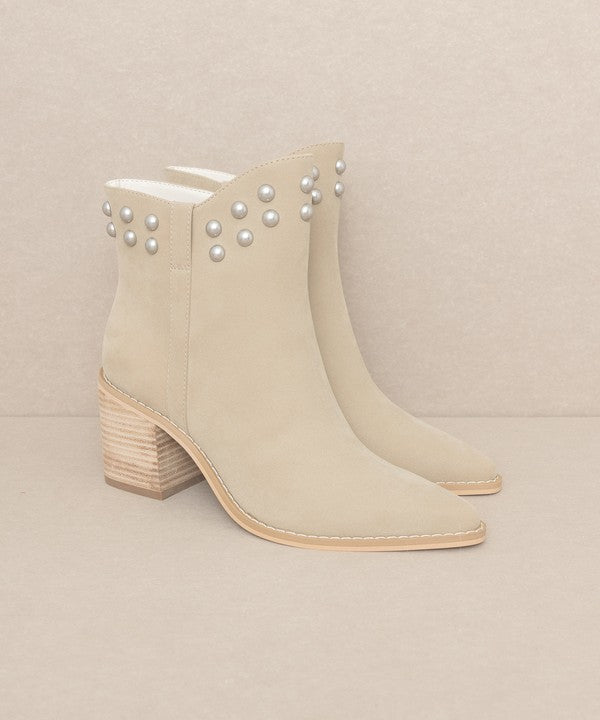 Pearl Studded Collar Booties - OASIS SOCIETY - RARA Boutique 