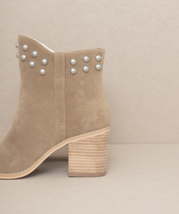 Pearl Studded Collar Booties - OASIS SOCIETY - RARA Boutique 