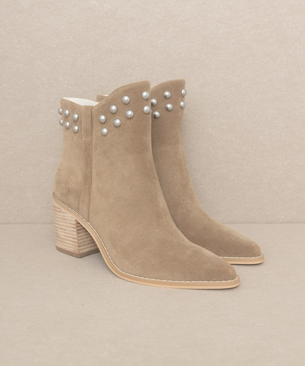 Pearl Studded Collar Booties - OASIS SOCIETY - RARA Boutique 