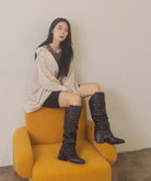 Fold Over Slit Jean Boots - OASIS SOCIETY - RARA Boutique 