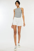 Kan Can Frayed Hem High Rise Shorts - RARA Boutique 