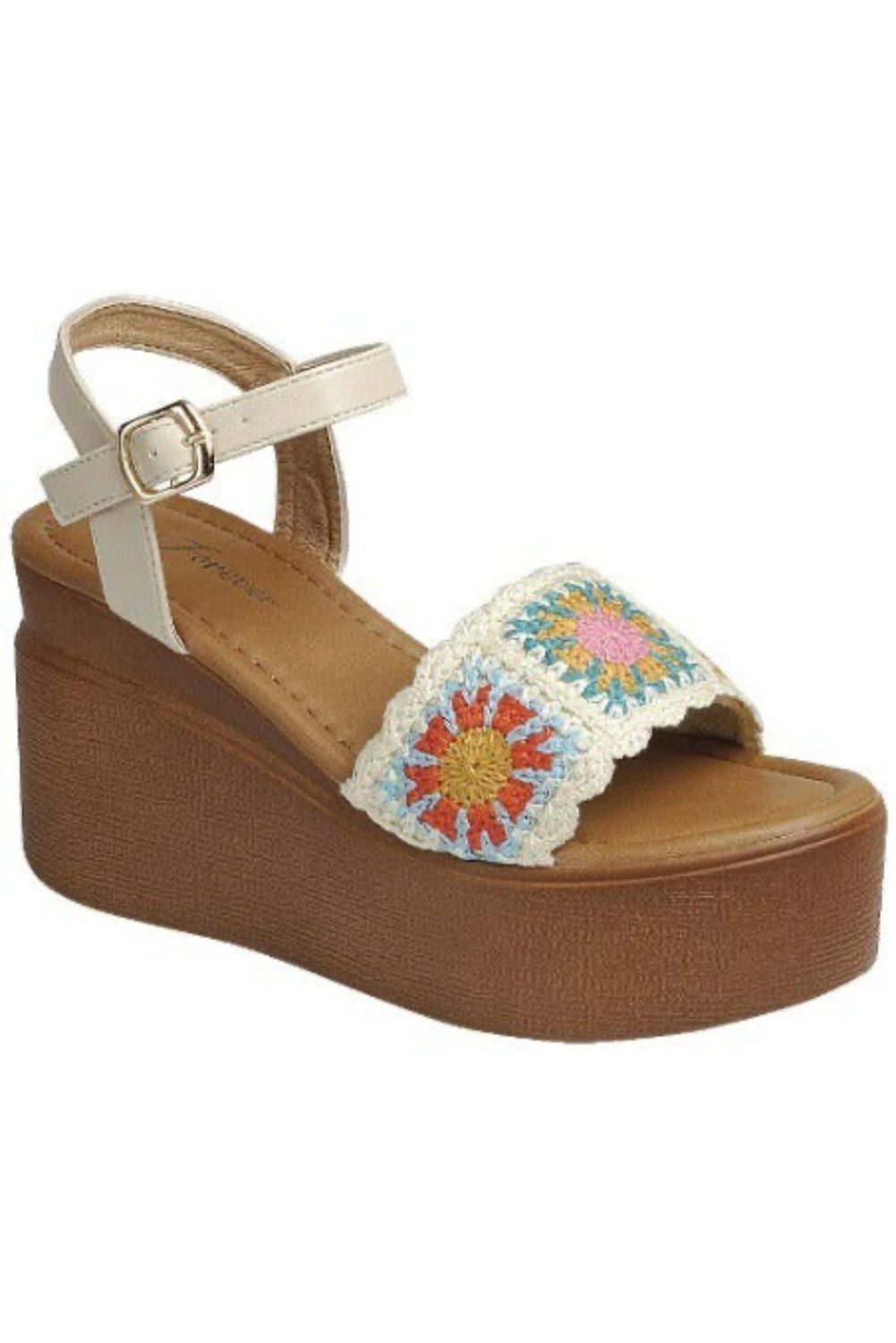 Granny Square Crochet Wedge Sandals - Forever - RARA Boutique 