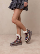 OASIS SOCIETY Joyce winter boot with shearling trim and platform sole, stylish and warm for cold weather.