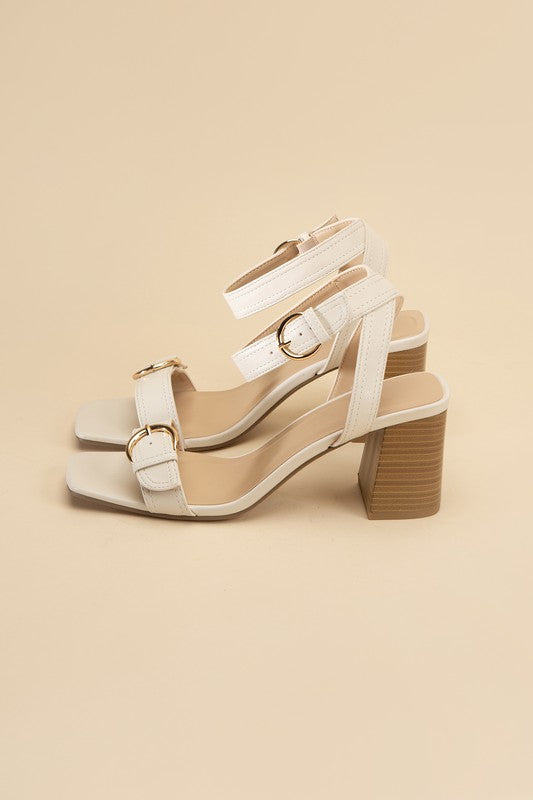 Buckle Sandal Heel with Ankle Strap - RARA Boutique 