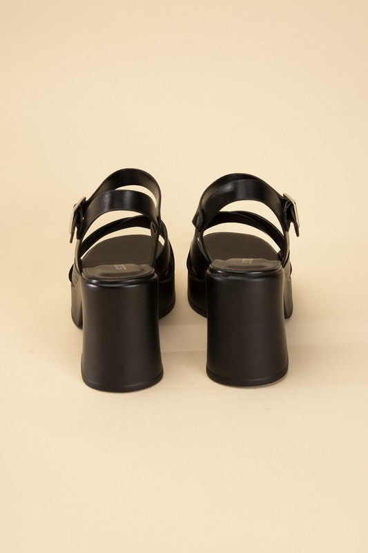 Crisscross Sandal Heels - RARA Boutique 