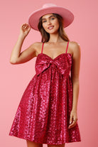 Bow Bust Sequin Mini Dress - Peach Love - RARA Boutique 