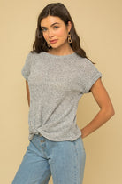 Short Sleeve Bottom Twist Top - RARA Boutique 