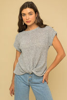 Short Sleeve Bottom Twist Top - RARA Boutique 