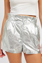 Paperbag Metallic Shorts - RARA Boutique 