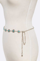 Turquoise Round Concho Chain Belt - RARA Boutique 