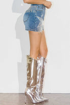 Rhinestone Fringe Star Denim Shorts - Vibrant M.i.U - RARA Boutique 