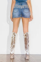 Rhinestone Fringe Star Denim Shorts - Vibrant M.i.U - RARA Boutique 