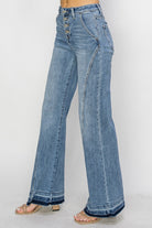 High Rise Medium Wash Front Seam Jeans - Risen - RARA Boutique 