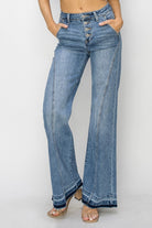 High Rise Medium Wash Front Seam Jeans - Risen - RARA Boutique 