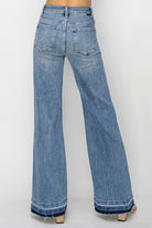 High Rise Medium Wash Front Seam Jeans - Risen - RARA Boutique 