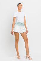 Super High Rise Paperbag Waistband Ombre Shorts - RARA Boutique 