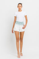 Super High Rise Paperbag Waistband Ombre Shorts - RARA Boutique 