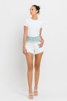 Super High Rise Paperbag Waistband Ombre Shorts - RARA Boutique 