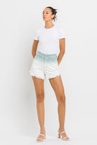 Super High Rise Paperbag Waistband Ombre Shorts - RARA Boutique 