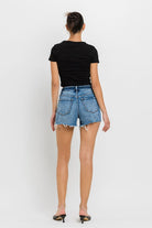 High Rise Raw Hem Denim Shorts - VERVET by Flying Monkey - RARA Boutique 