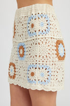 High Waist Crochet Mini Skirt - RARA Boutique 