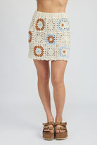 High Waist Crochet Mini Skirt - RARA Boutique 