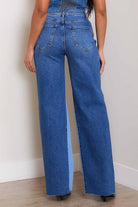 High-Rise Color Block Wide Jeans - Vibrant M.i.U - RARA Boutique 