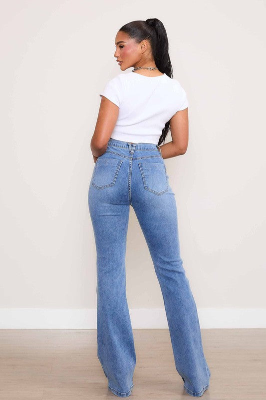 Square Pocket Bootcut Jeans - Vibrant M.i.U - RARA Boutique 