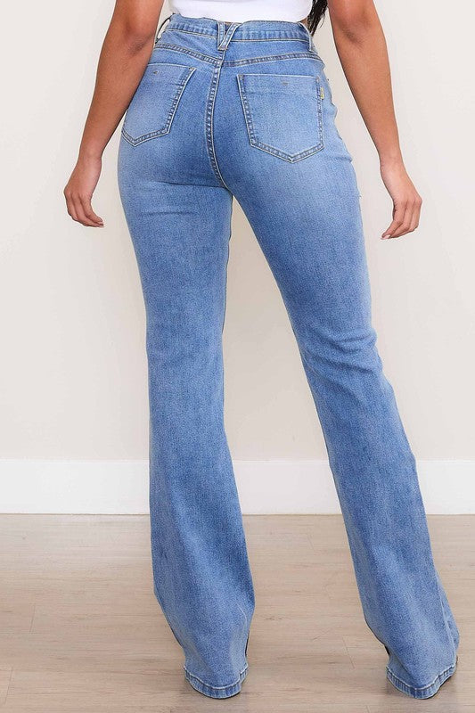 Square Pocket Bootcut Jeans - Vibrant M.i.U - RARA Boutique 